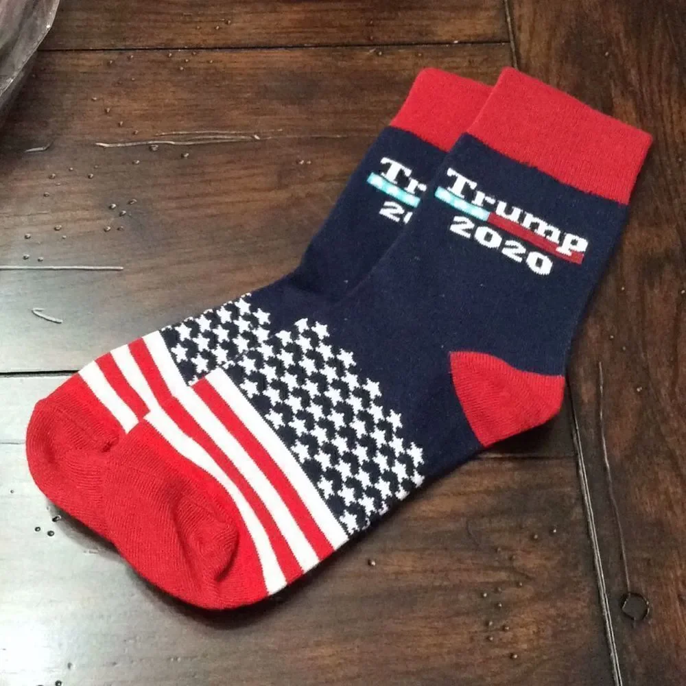 NEW Trump Socks Red White & Blue Stars & Stripes Great gift! Stocking stuffers